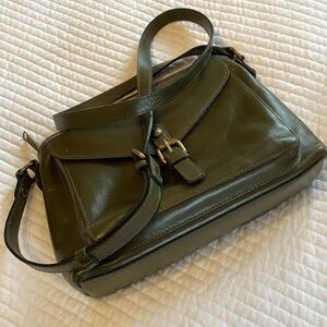 Patricia Nash Olive Green Leather Crossbody Bag